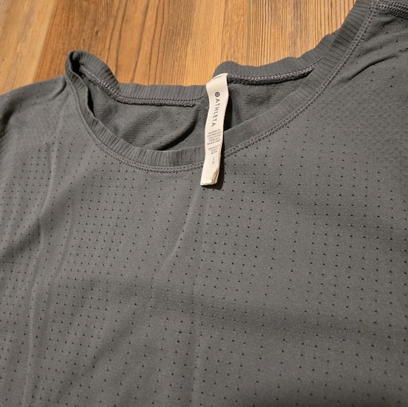 Athleta Gray Long Sleeve Performance Work Out Tee - Picture 6 of 6
